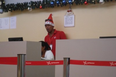 Angestellter in Bocas Flughafen